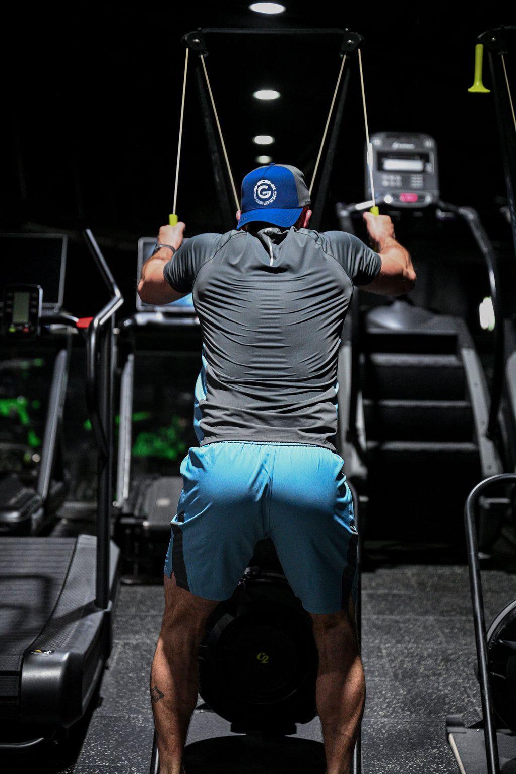 G LOC DualTone Baby Blue/Grey Performance Shorts
