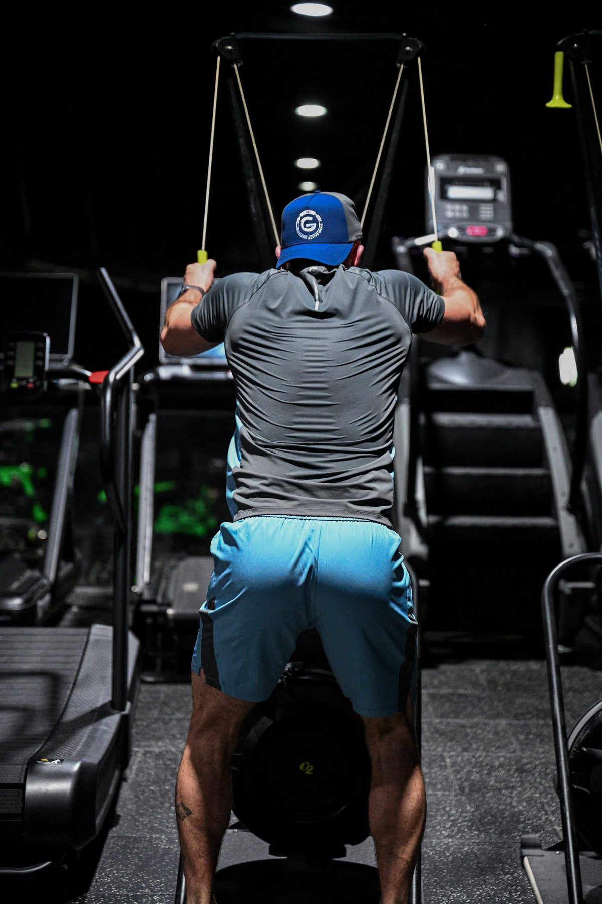 G LOC DualTone Baby Blue/Grey Performance Shorts
