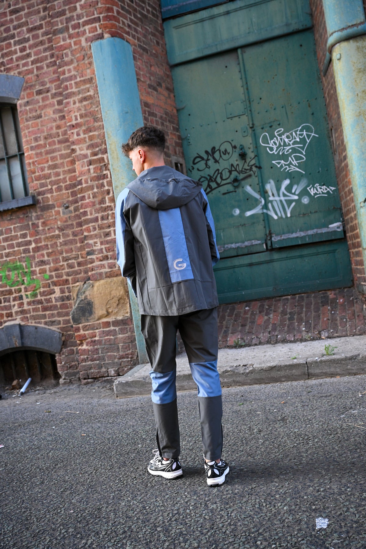 G LOC Velocity Dark Gray/Baby Blue Tracksuit