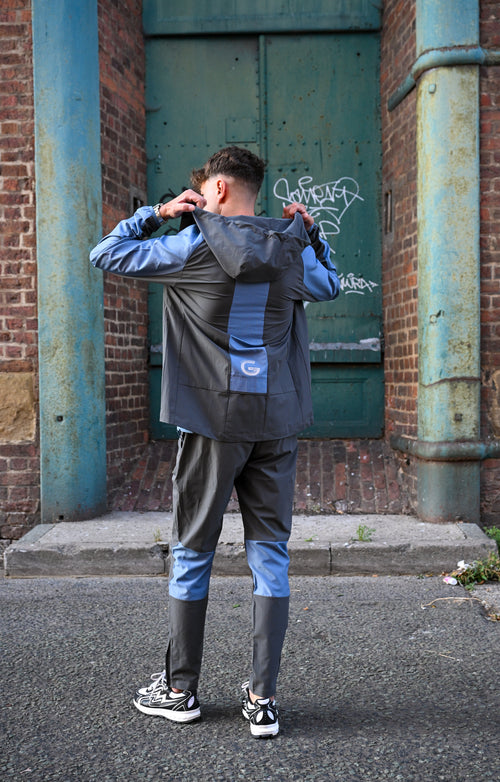 G LOC Velocity Dark Gray/Baby Blue Tracksuit
