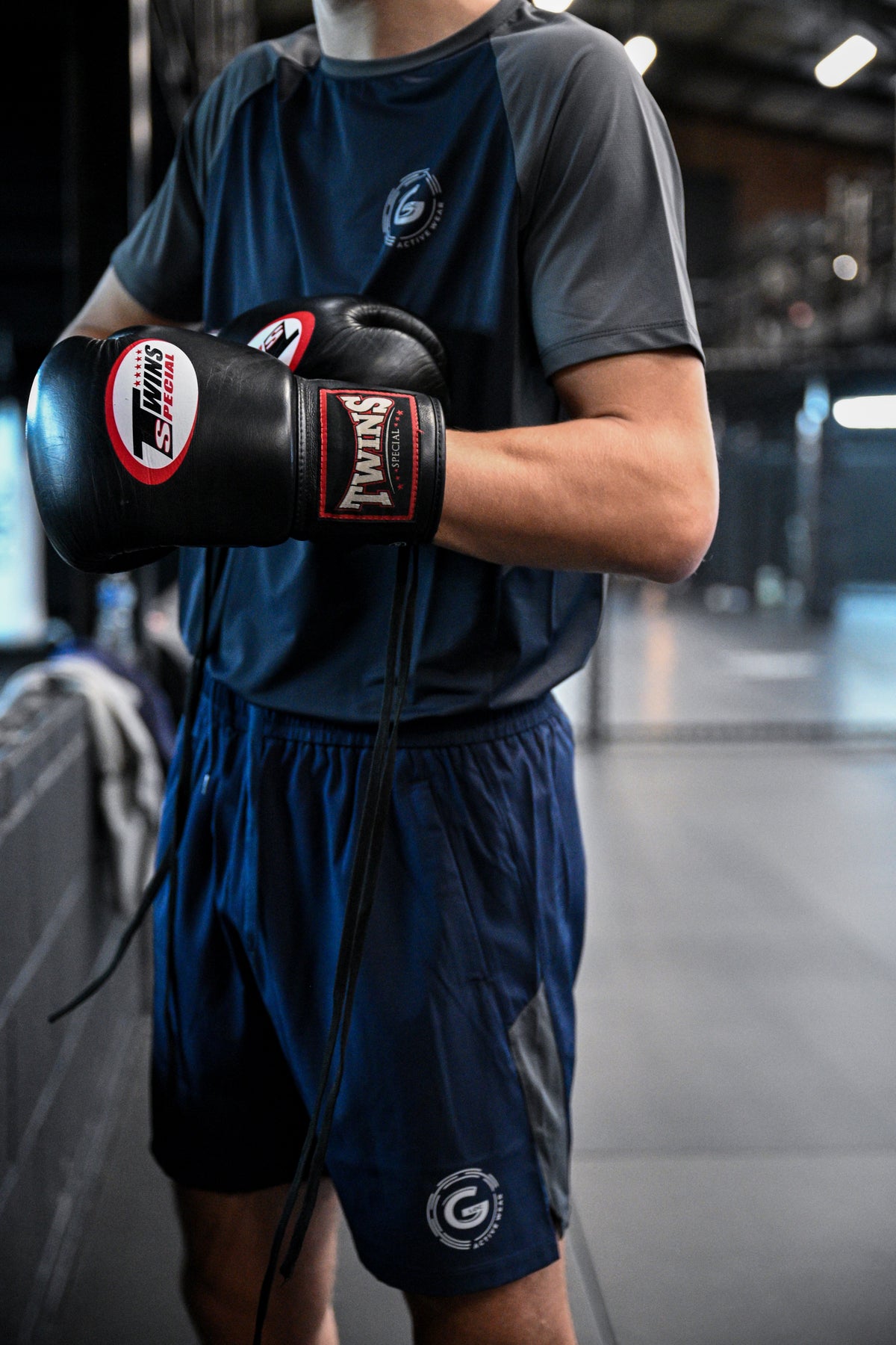 G LOC DualTone Navy Blue/Grey Performance Shorts