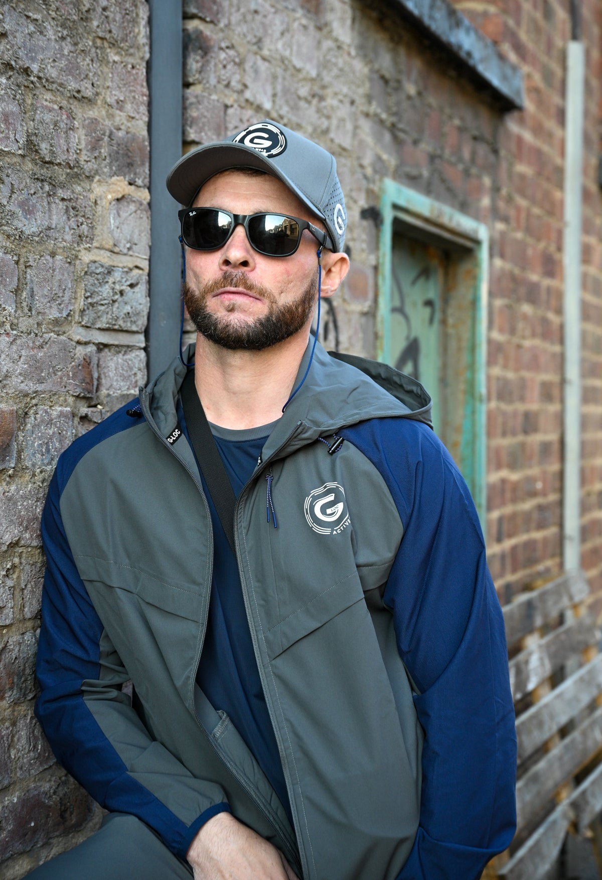 G LOC Velocity Gray/Navy Blue Tracksuit