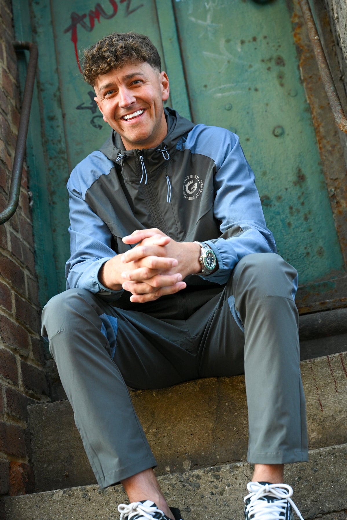 G LOC Velocity Dark Gray/Baby Blue Tracksuit