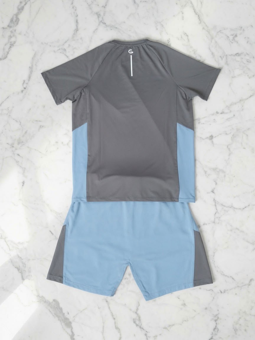 G LOC DualTone Baby Blue/Grey Performance Shorts